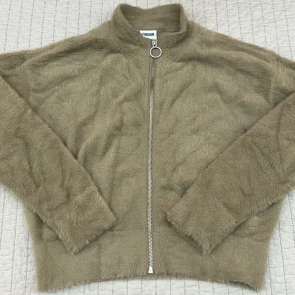 Whitney Simmons x Gymshark Eyelash Knit Jacket medium brown